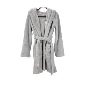 UGG Hooded Aarti Sparkle Robes Long Sleeve in Metal Grey Heather Size S NWT